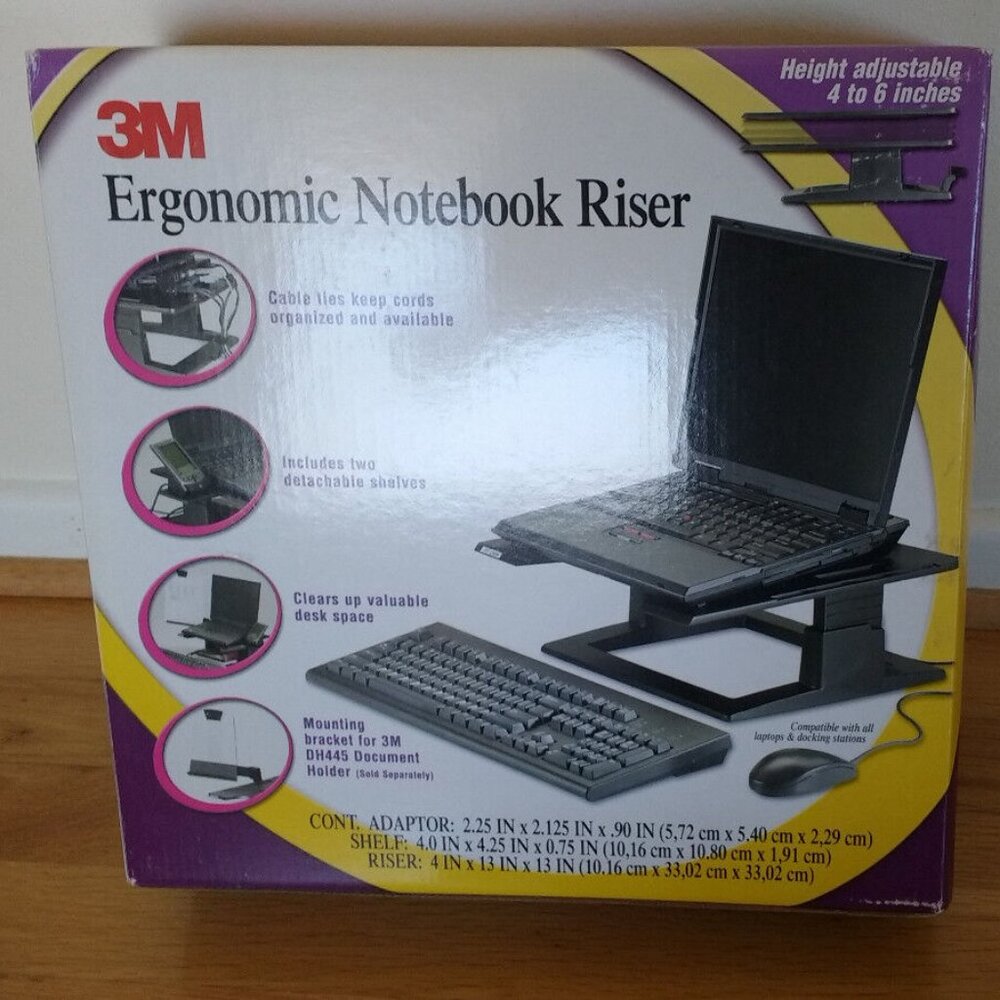 3 M Ergonomic Notebook Riser LX500 Laptop Stand like New